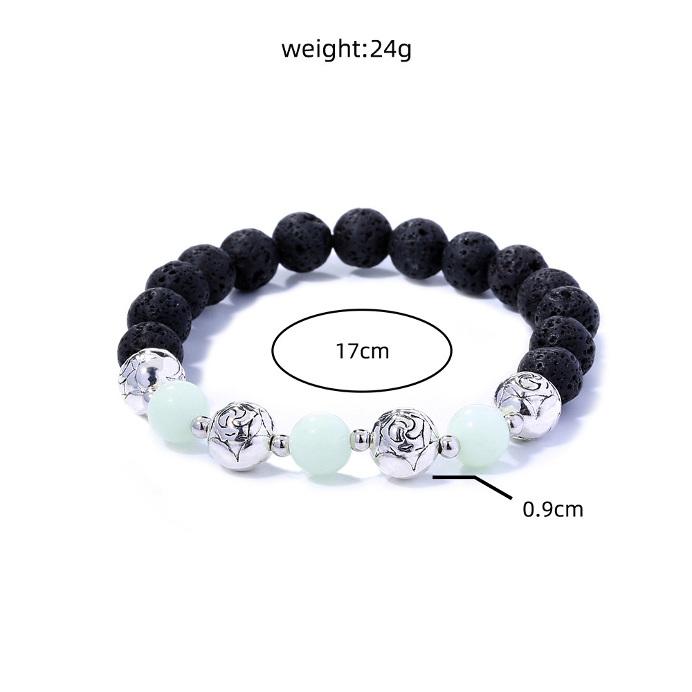 Bracelet de perles lotus phosphorescent brillant dans le noir_voghion.com