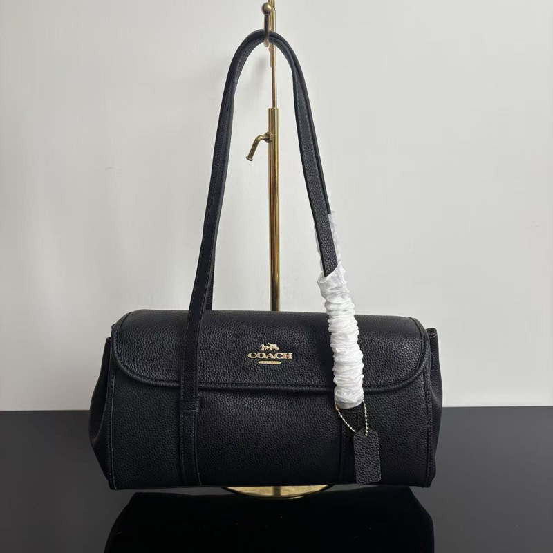 Coach's New Birdget Bowling Tote Bag, Shoulder Underarm Bag, Bowknot Flap Baguette Bag
