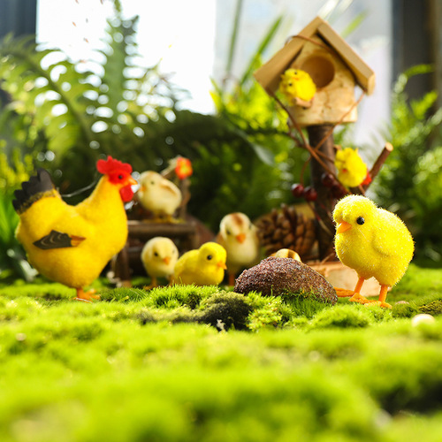 Simulation chicken kindergarten forest plant corner outdoor decoration micro landscape ornaments villa courtyard garden layout