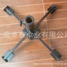 厂家专业制做铁质多规格38 42 48mm杆折叠型十字伞座四脚十字伞座