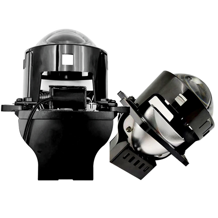 Coche bi LED de doble luz de la lente faro 55W resaltado proyector de 3 pulgadas sin pérdida de instalación H4 modificado faro
