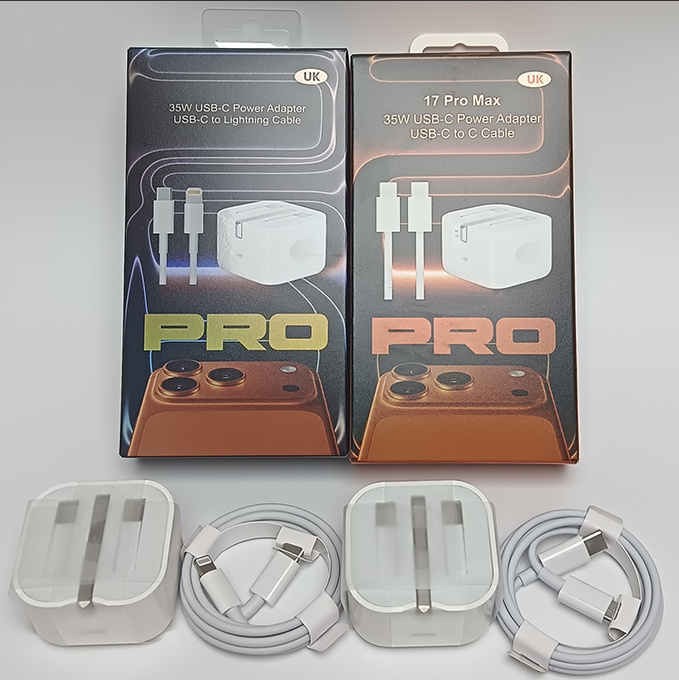 Cross-border UK standard PD35W charger, compatible with Apple iPhone, fast charging adapter with foldable plug