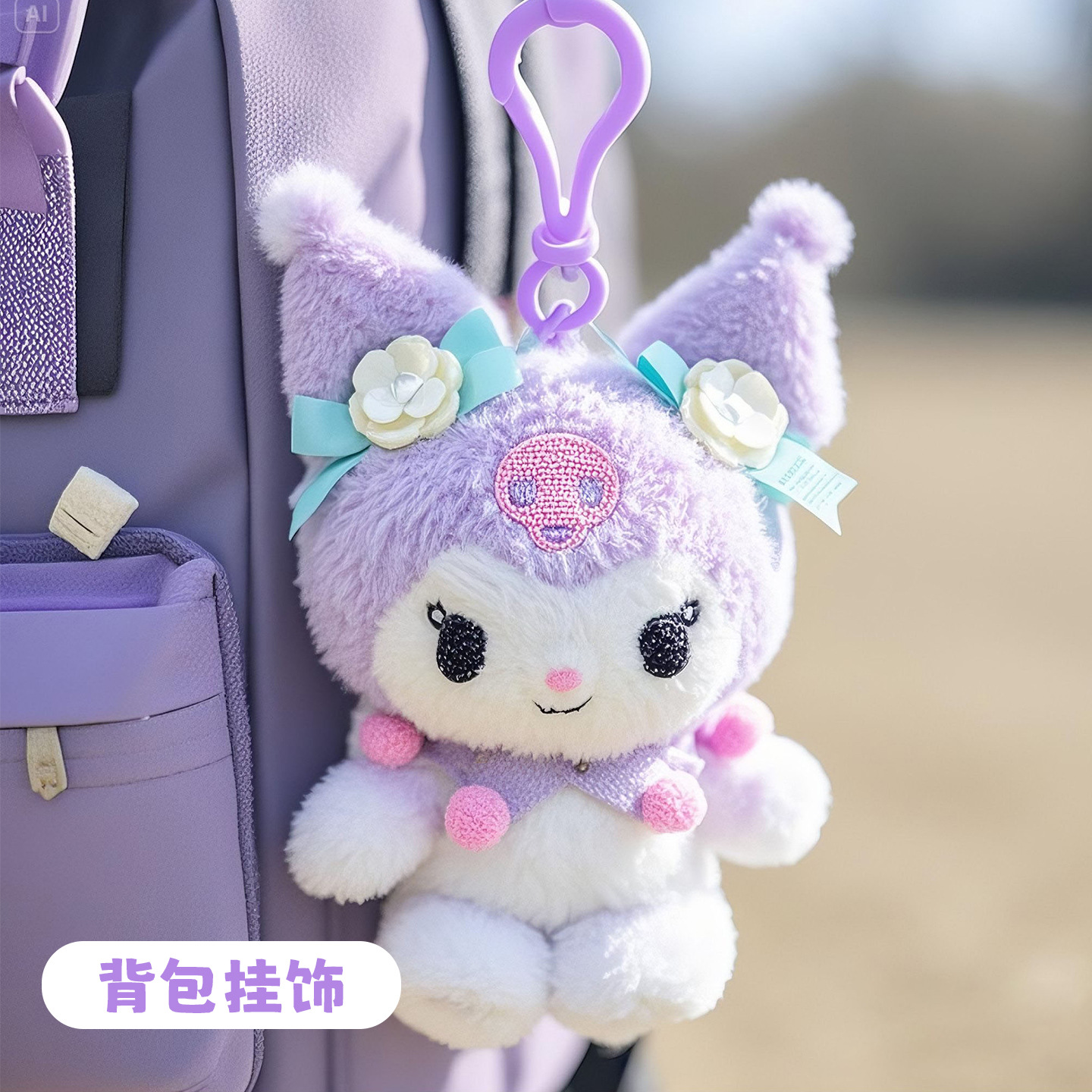 正規品 長億 サンリオ ぬいぐるみキーホルダー クロミ ハローキティ シナモロール ランドセル飾り
