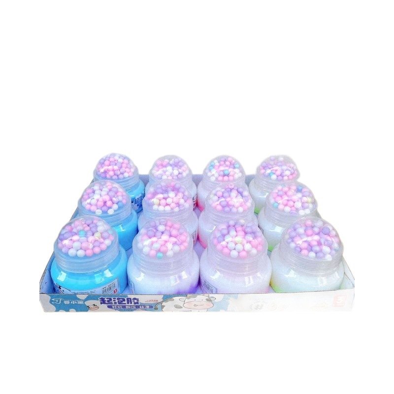 Nuevo doble cinta espumante espuma bola de barro de color slim vaca de alto valor facial cristal barro juguetes de puzzle lotes