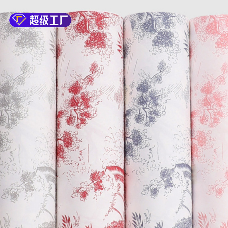 Customizado estilo europeo retro papel de embalaje de buquete de flores papel de embalaje de alto grado engrosado ligero impermeable impresión kraft al por mayor