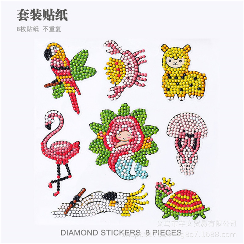 2024 nuevo estilo 5d princesa de dibujos animados pegatinas gratis pintura de diamantes artesanía para niños pegatinas decorativas de bricolaje pegatinas de refrigerador