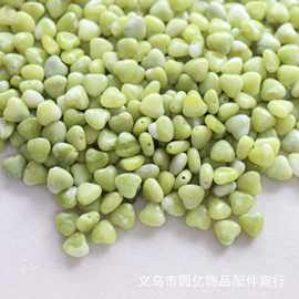 圆亿 玉簪花 南方玉心形吊坠 耳坠发簪 新娘头饰 耳坠手工diy材料