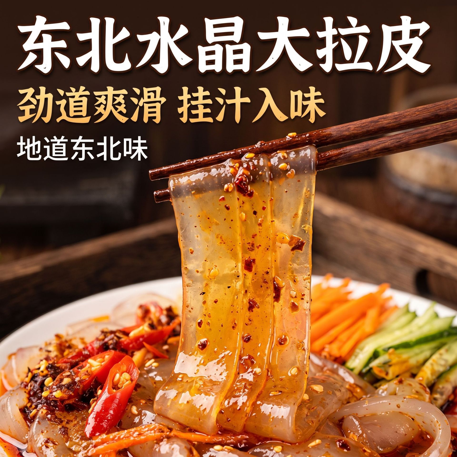 东北大拉皮凉拌粉皮凉皮凉粉鲜湿即食水晶土豆粉凉拌湿粉皮一整箱
