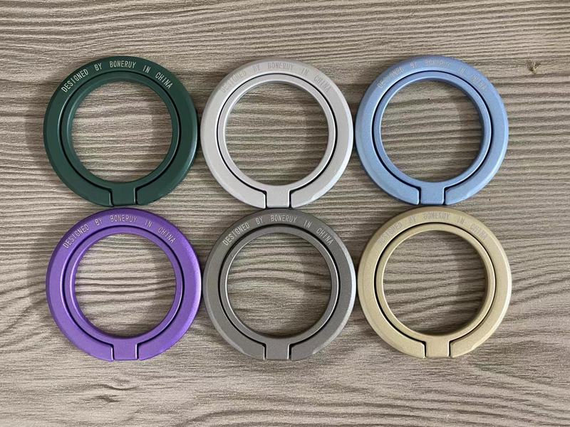 マグネット指リングホルダーMagSafe亜鉛合金デスクトップ超薄型ポータブルリングバックル折りたたみ携帯電話マグネットホルダー|undefined