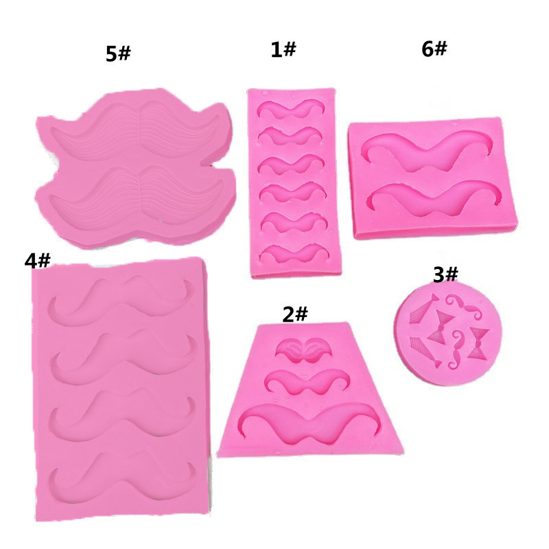A variety of beard beard tie silicone sugar mold eight-character beard drop glue clay jewelry baking cake decoration tools