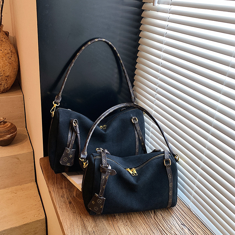 Bolsa de almohada de alta capacidad de gamuz bolso de mujer 2025 nuevo bolso de hombro de Boston bolso de brazo de viaje