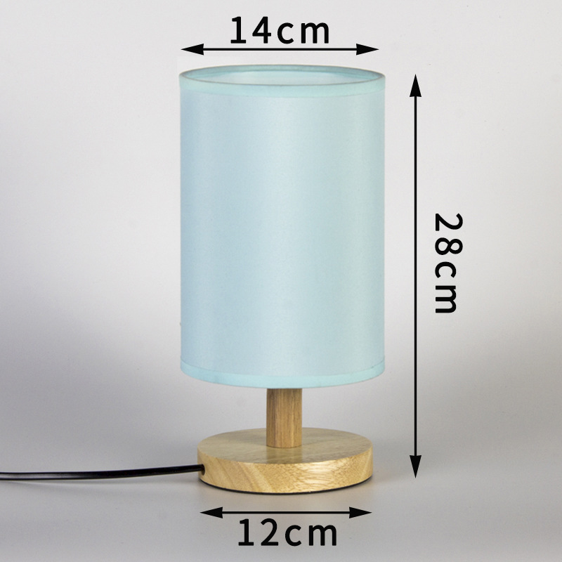 Gran cantidad en stock nórdico simple DIY tela de lino madera regalo creativo lámpara Mesa LED noche luz dormitorio