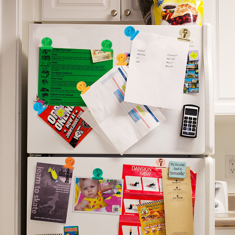 New Cross-Border Round Colorful Magnetic Clips 30mm Student Document Strong Magnetic Refrigerator Magnetic Metal Clips