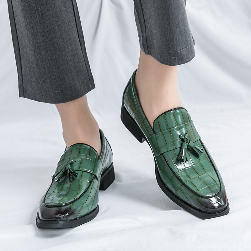 Verano nuevo perezoso un pie pie zapatos de cuero hombre negocios retro zapatos de cuero casuales clube nocturno peluquería zapatos de moda