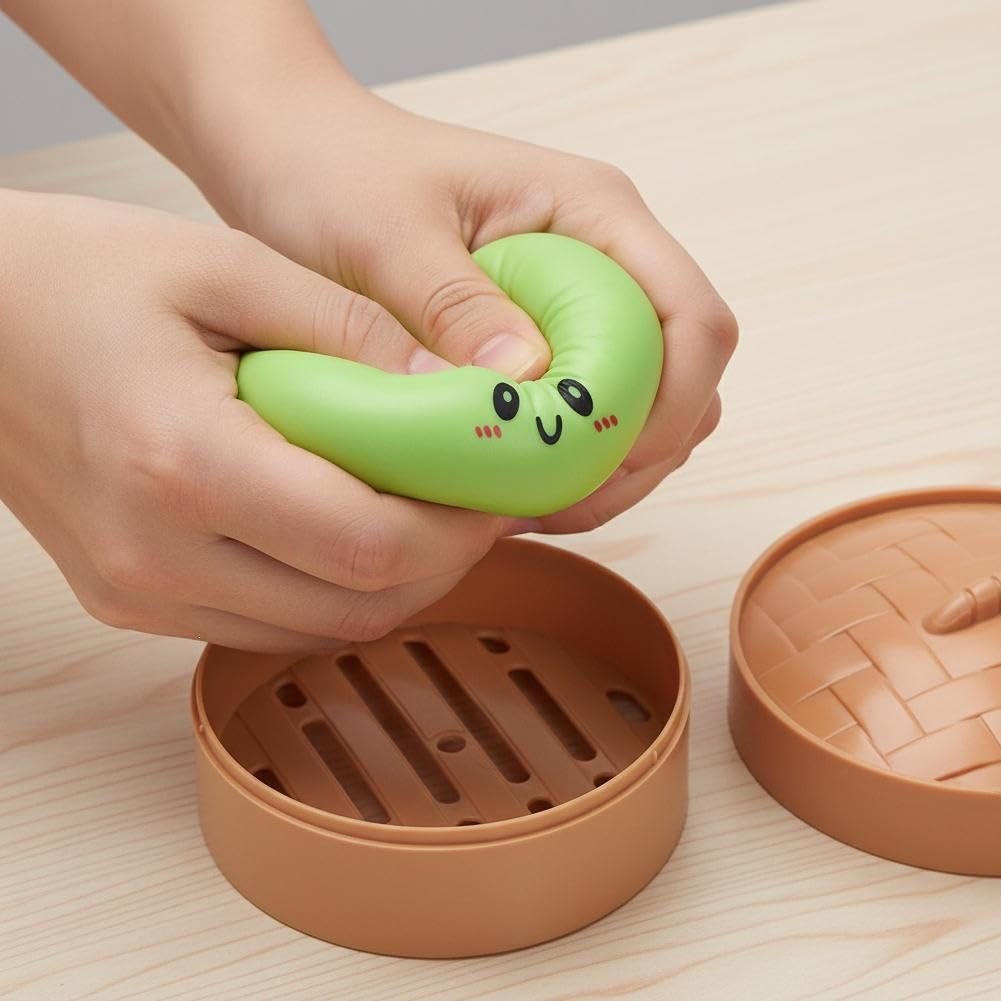 Dumpling Squishies Toy Simulación de bolos de pellizco de pellizco de juguetes de descompresión de bolos de pellizco de juguetes