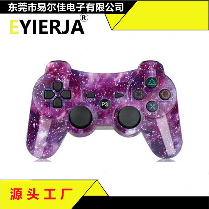 Mando inalámbrico Bluetooth para juegos PS3 con mango curvo de transferencia de agua de doble vibración, diseño transfronterizo P3, sin infracciones.