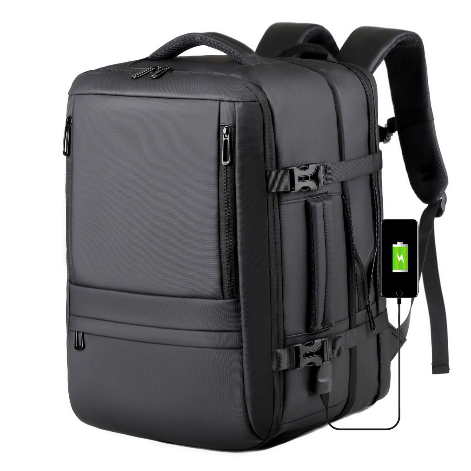 Mochila de hombre transfronteriza expandida bolsa de computadora de negocios bolsa de viaje de gran capacidad separación seca y húmeda mochila multifuncional
