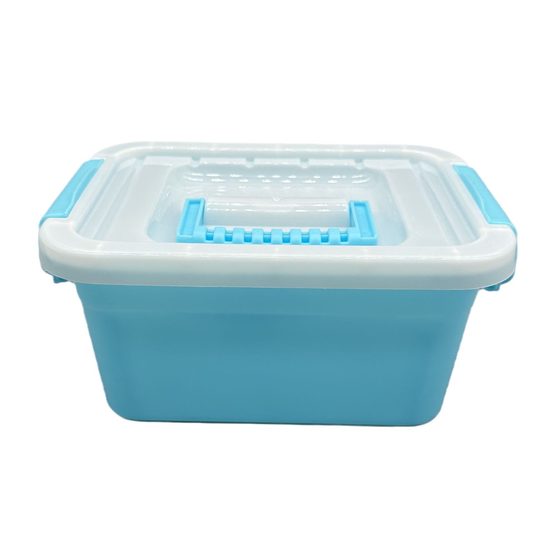 0.9kg Blue and White PP Food Grade Lid Plastic Storage Case Suitcase Desktop Laundry Bead Storage Box