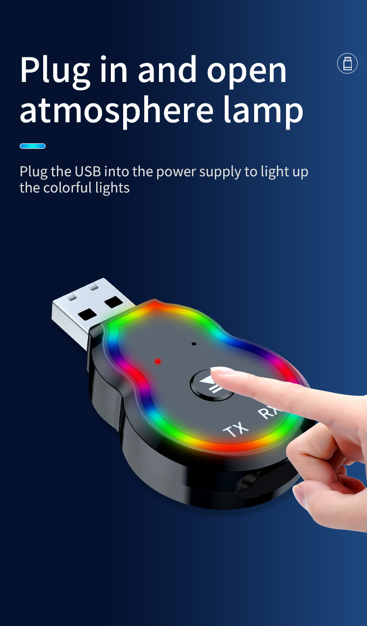 Q2Fm Transmitter Bluetooth Receiver Fm Radio USB Lossless Audio Car Converter with Aux Cable Dropshipping