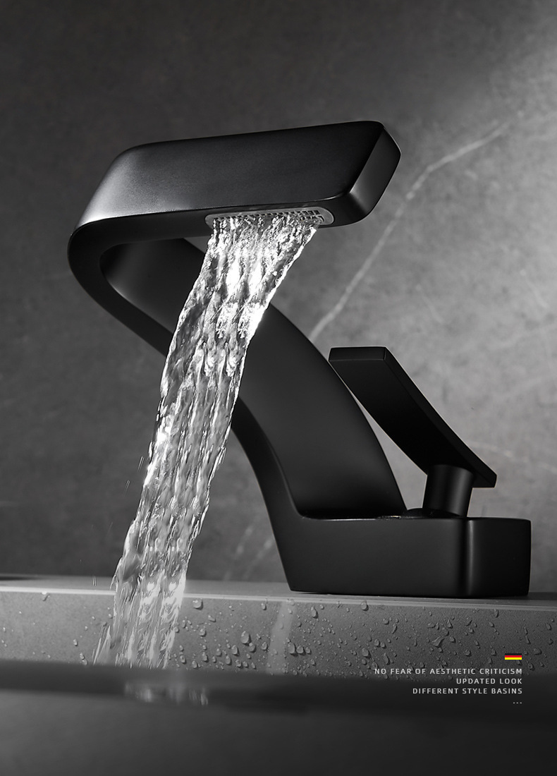 Cross-border light luxury washbasin, waterfall faucet, bathroom cold and hot, all-copper gold, Nordic creative faucet undefined