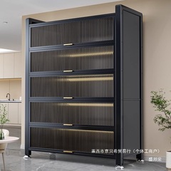 厂家直销家用餐边柜橱柜厨房置物架落地多层收纳柜碗柜多功能防尘
