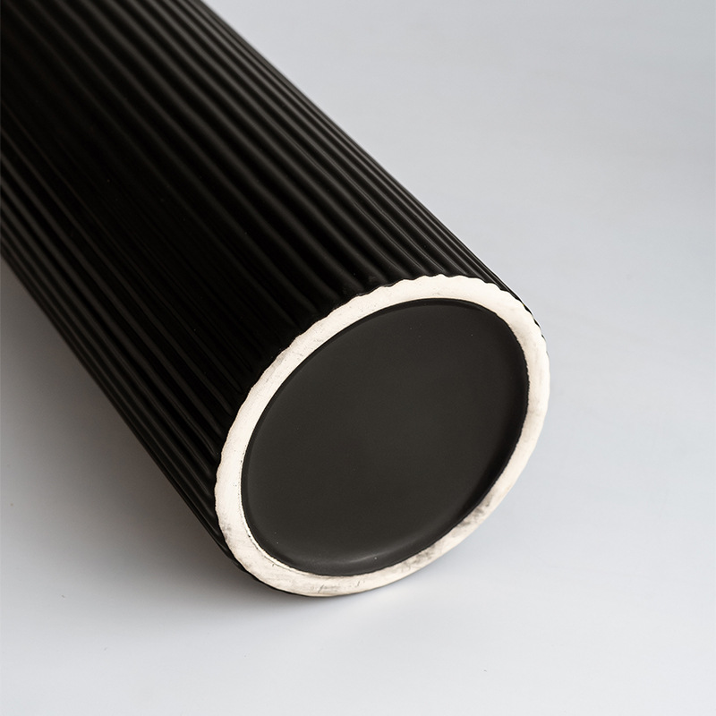 Jarrón de cerámica minimalista moderno, flor seca de boca ancha de color Morandi, flor, mesa, decoración de flores de estilo romano