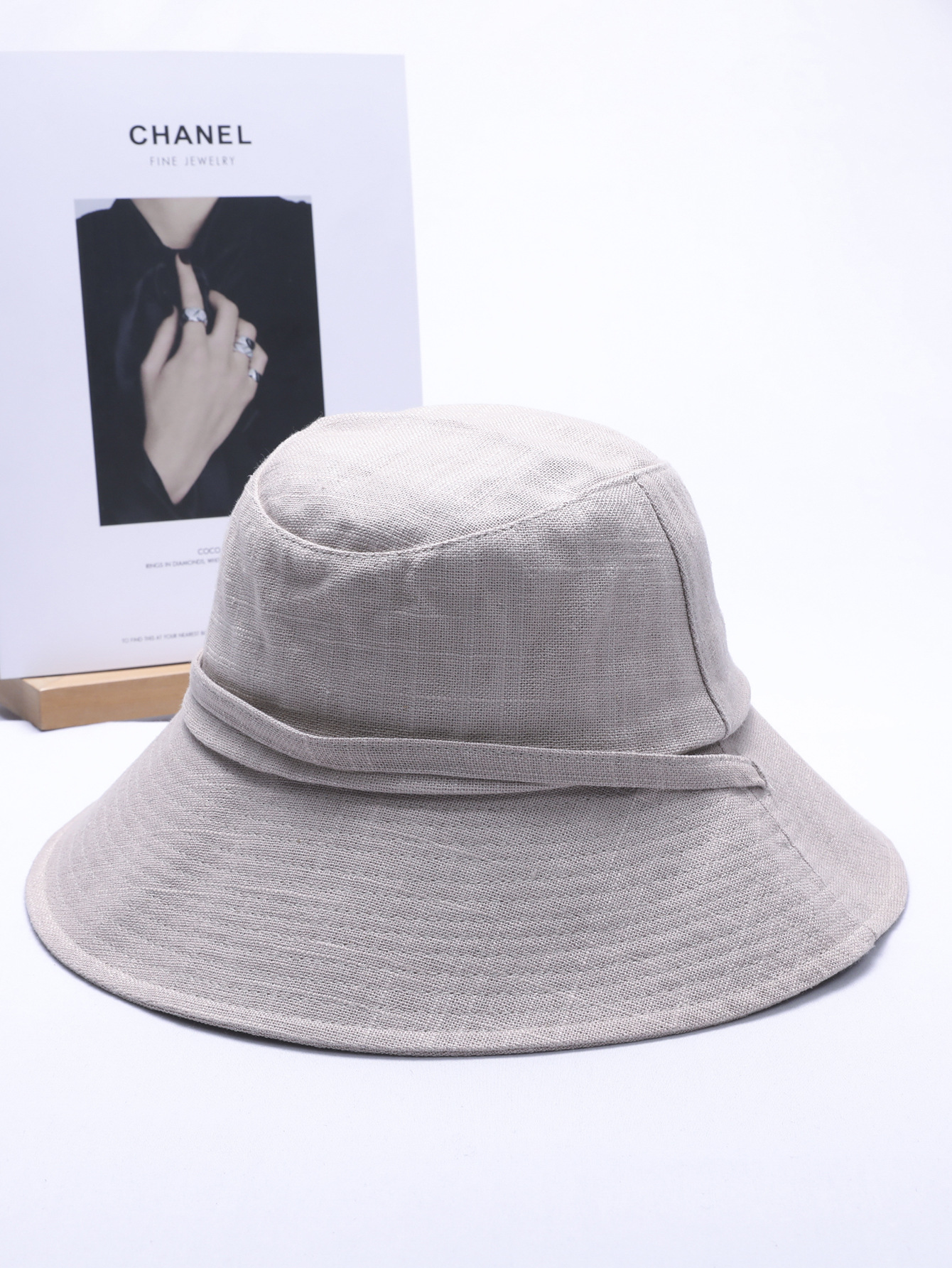 solid color lace sunscreen bucket hat NSKJM126296