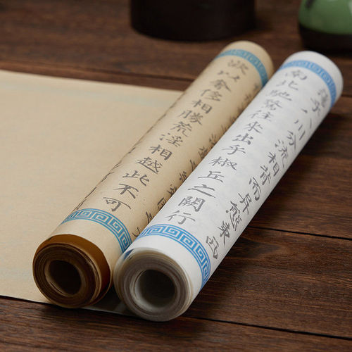 Lin Fu scroll of the same style, 5 meters long, written in regular script by Sima Xiangru and painted red, in a rice paper gift box