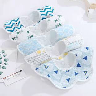 Children's cotton waterproof gauze eating bib for food for new born 4