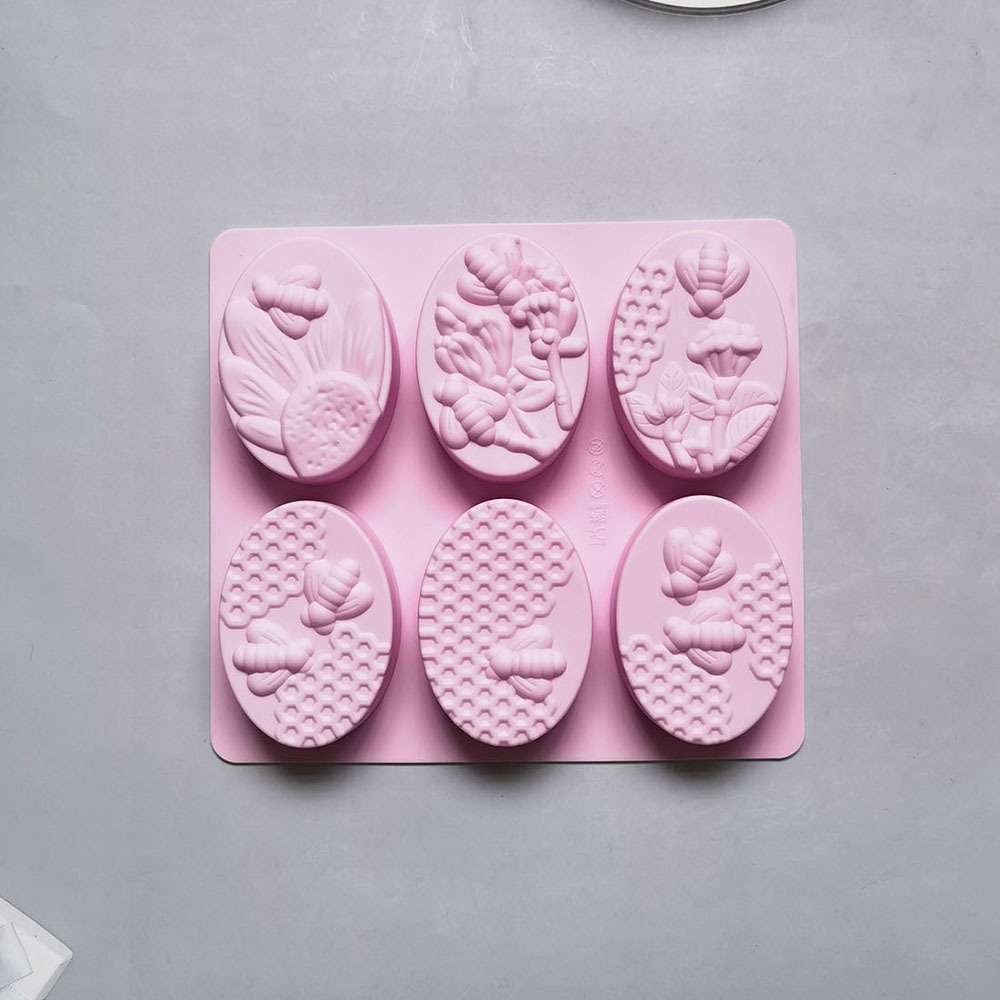 6 elíptico abeja jabón 105 molde de silicona pastel helado pudín postre molde de jabón y utensilios de cocina