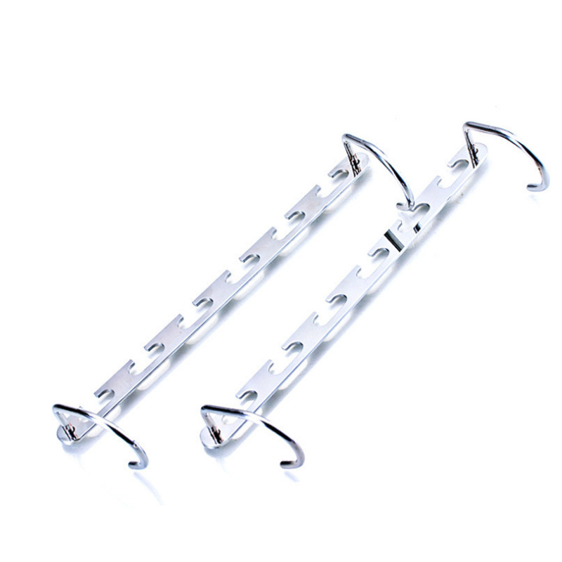 Fábrica de una pieza entrega Hotel magia metal percha ropa de acero inoxidable 304 multi-funcional percha de ropa con gancho plegable