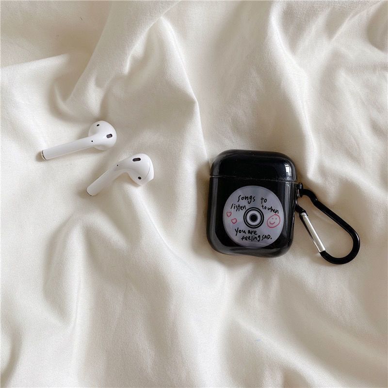 Aplicable para Apple Music Smile Face Record Airpods 4 auriculares auriculares bluetooth pro3 negro