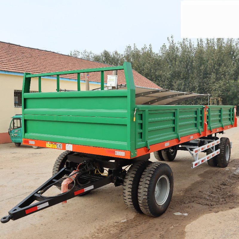 10吨农用拖车 自卸拖车 农用挂车 拖拉机头牵引拖斗车 平板拖车