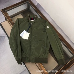 跨境现货蒙家男士立领冲锋衣M家徽章字母休闲夹克风衣外套批发