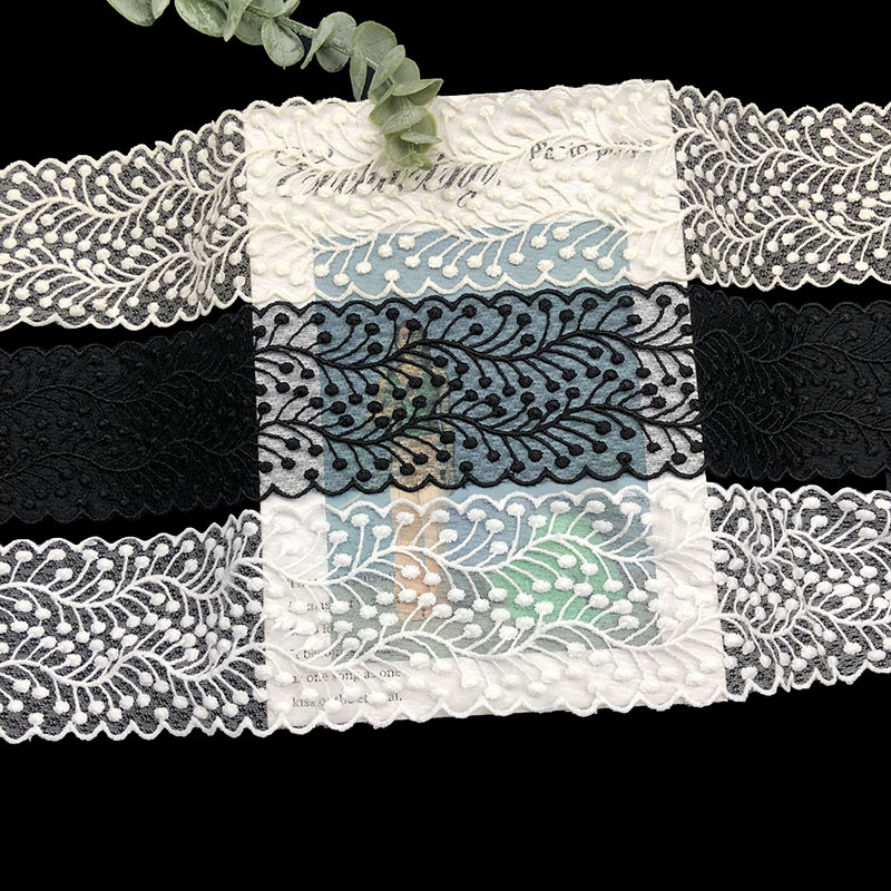 现货批发7cm宽春夏镂空波浪童装花边diy宽布水溶蕾丝绣花裙摆花边