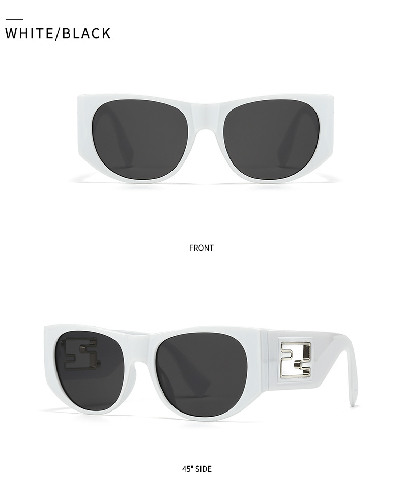 Cross-border foreign trade new modern retro generous frame metal accessories sunglasses INS wind street photography sunglasses 9217_voghion.com