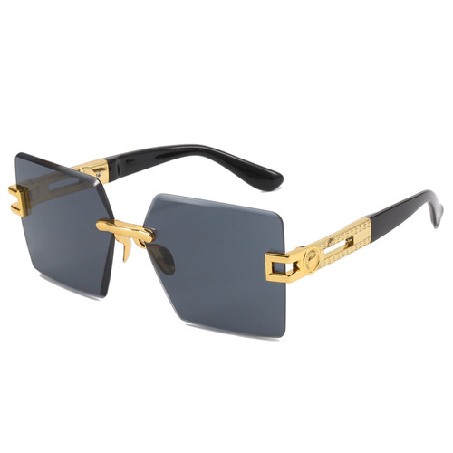  New Frameless Diamond Cut Square Sunglasses European and American Wear Sunglasses Ladies Trendy Brand Ins Glasses