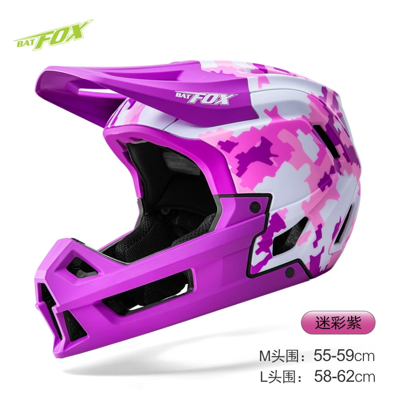 Полулицевая BMX-каска BATFOX для взрослых и подростков, камуфляжный рисунок, размеры M/L