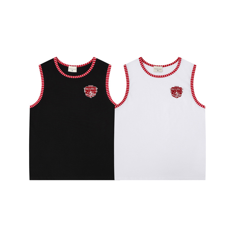 Savagebase American Fashion Brand Sports Club Logo Embroidered Summer Slim-Fit Jersey Sleeveless Vest Tee Savagebase American Fashion Brand Sports Club Logo Embroidered Summer Slim-Fit Jersey Sleeveless Vest Tee