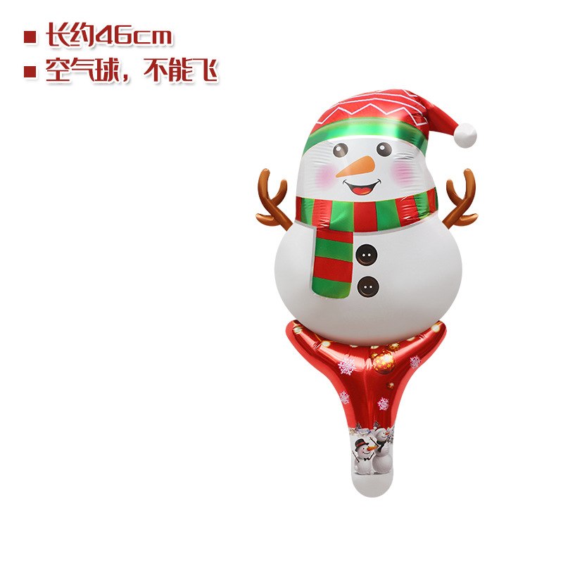 Promoción de la tienda de Navidad regalo juguete globo santa claus dibujos animados de mano palo globo golpeando palo