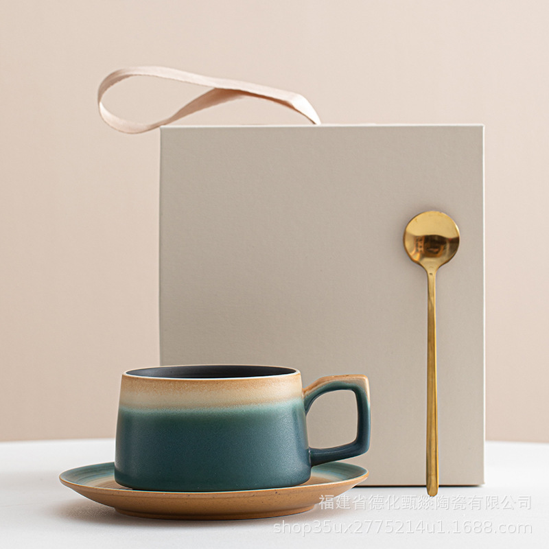 Coffee Cup Accompanying Gift Ceramic suit Creative Mug Company Opening Anniversary Gift Customization for Customers and Employees