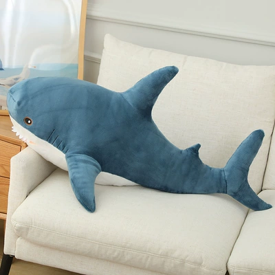 Ah Wu Shark Plush Pillow Toy, Realistic Large Shark Doll, Long Sleeping Leg-Cuddle Pillow, Birthday Gift for Women (Oyuncaq yastıqlar) - blue-shark-15cm-pendant-005kg