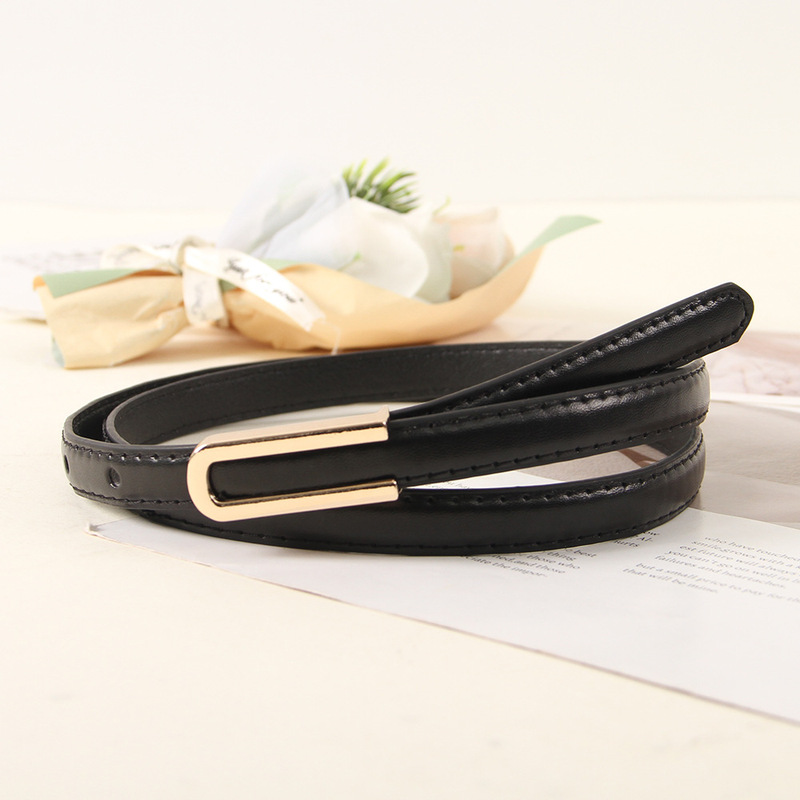 Women's Belt Ins Style New Korean Versatile Fashion Decorative Jeans Retro Slim Dress Pants with Belt