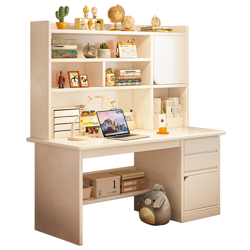 Mesa de escritorio de niños de madera, mesa de estudio doméstica para estudiantes de secundaria, escritorio de escritorio para estudiantes de secundaria, escritorio de computadora para dormitorios, estante integral