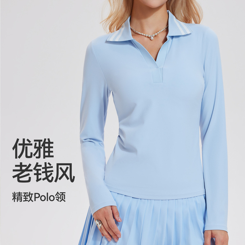 Cross-Border Sports Long-Sleeved T-Shirt for Women, Lightweight, Breathable, High-Elastic V Neck Autum Slimming Look Yoga Wear Bottoming Top Cross-Border Sports Long-Sleeved T-Shirt for Women, Lightweight, Breathable, High-Elastic V Neck Autum Slimming Look Yoga Wear Bottoming Top