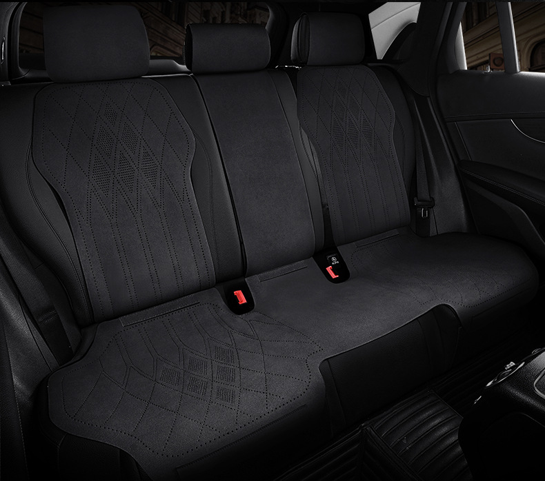 Car One-Piece Saddle Cushion, Universal for All Seasons, Suede Leather Perforated Breathable Seat Cushion, Seat Cover