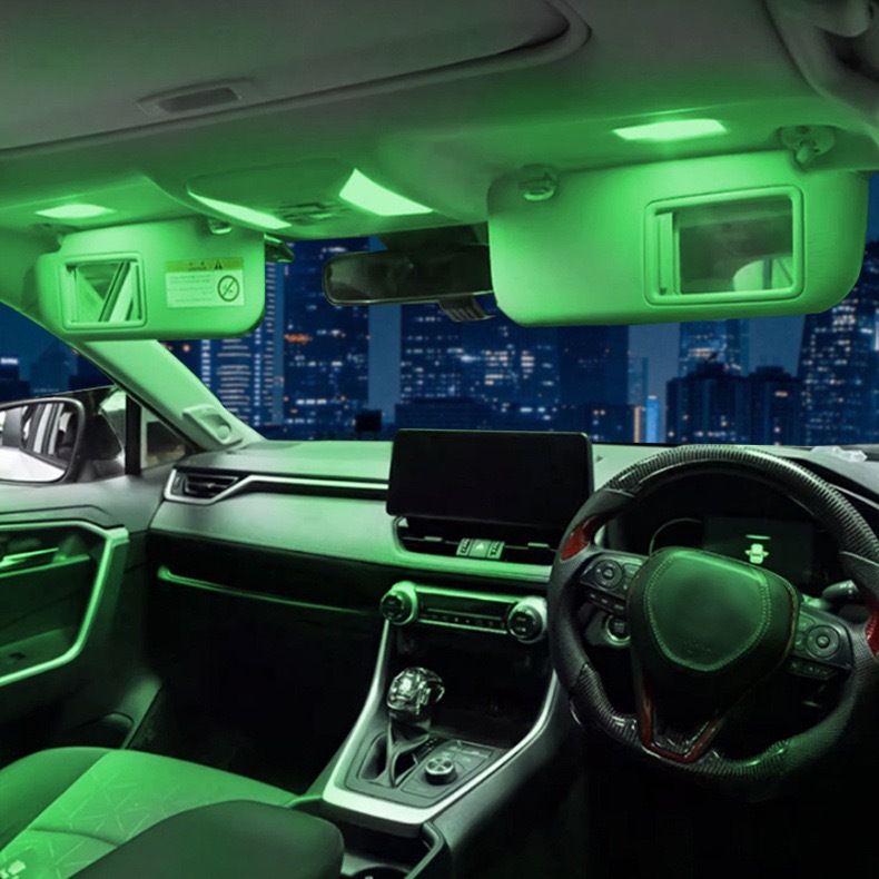 Suitable for 19-20 Toyota RAV4 RongFang LED flat reading light colorful roof light RF with remote control interior