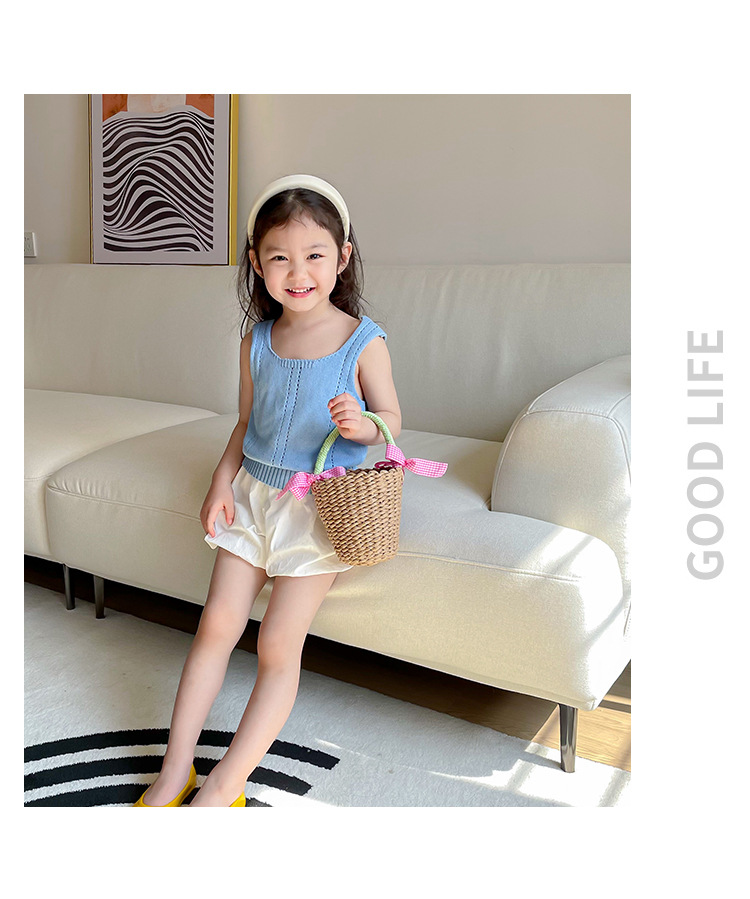 Women's Medium Straw Solid Color Cute Beach Weave Open Straw Bag display picture 12