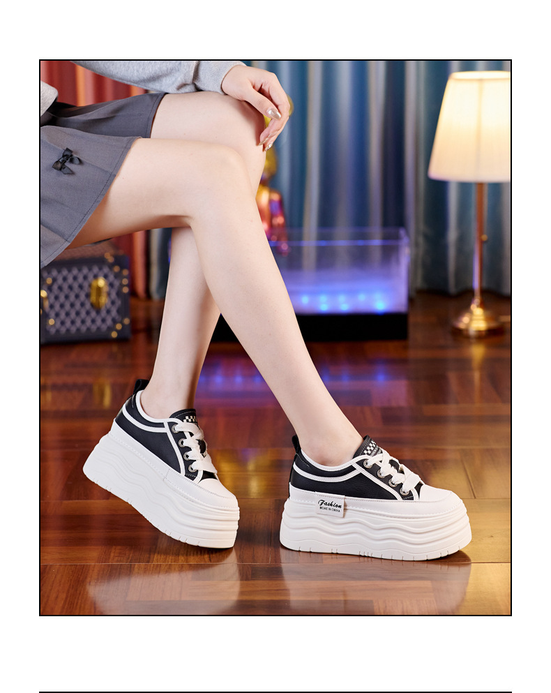 Giày thể thao nữ đế dày độn cao bên trong SJN890-3 — Màu đen chi tiết 16