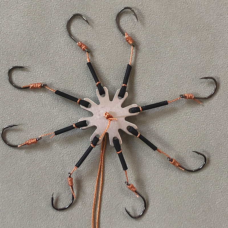 Reversed hook 8-12 claw anti-tangle hose flipping hook explosion bean hook pancake hook Iseki explosion hook rice cake hook